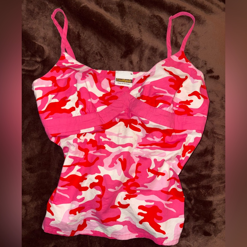 South Pole Pink and Red Camouflage Camisole